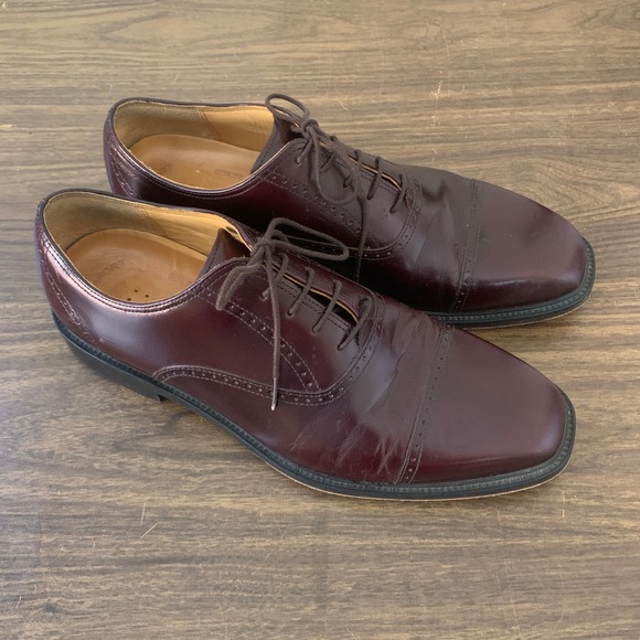 Rockport APM1141E Mens 8.5M Burgundy Leather Cap Toe Oxford Dress Shoes main image 9